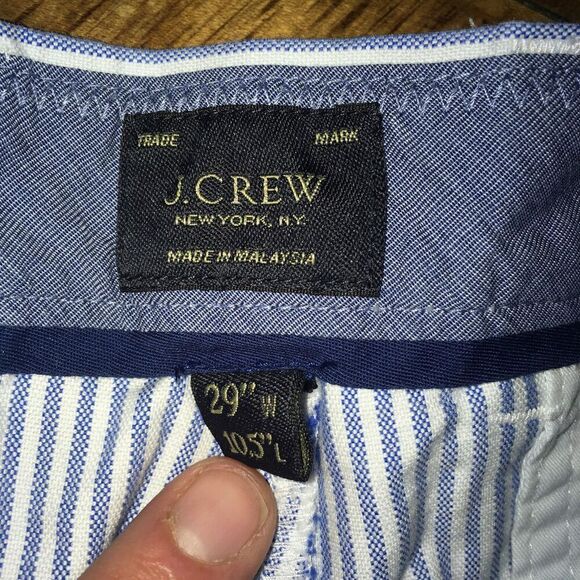 J Crew thin blue striped flat front 29 chino shorts - Picture 3 of 3
